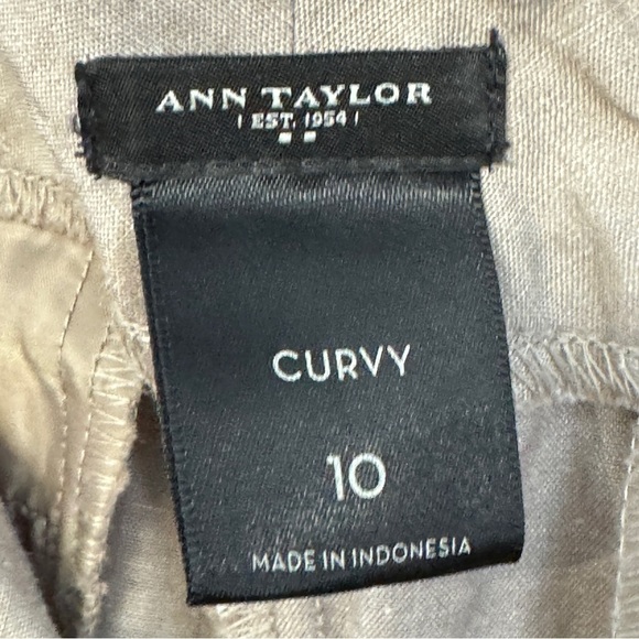Ann Taylor Curvy Beige Linen Blend Wide Leg Dress Pants Size 10 - Picture 4 of 6